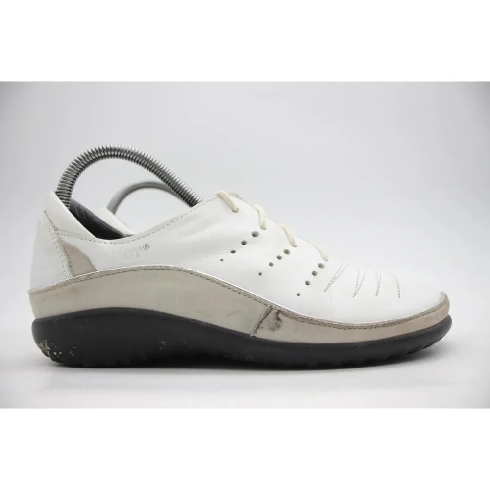 Naot Kumura Women's EU Size 38 White Leather Lace Up Comfort Casual Shoes